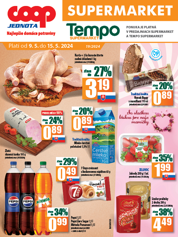 COOP Jednota Slovensko Supermarket a Tempo